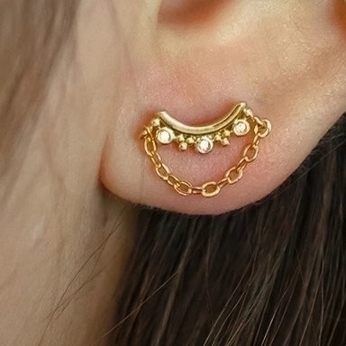 ORECCHINO MINI CON CATENA 1PZ