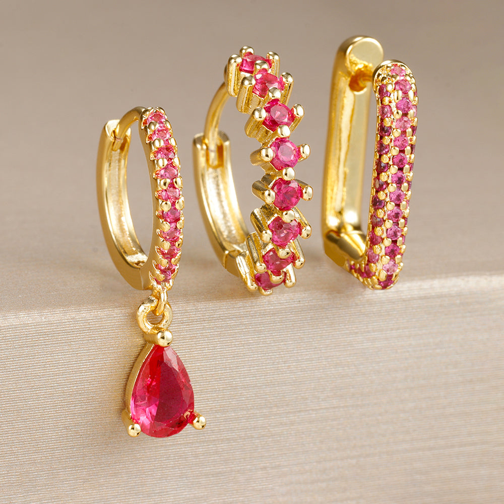 SET ORECCHINI 3PZ RUBINO