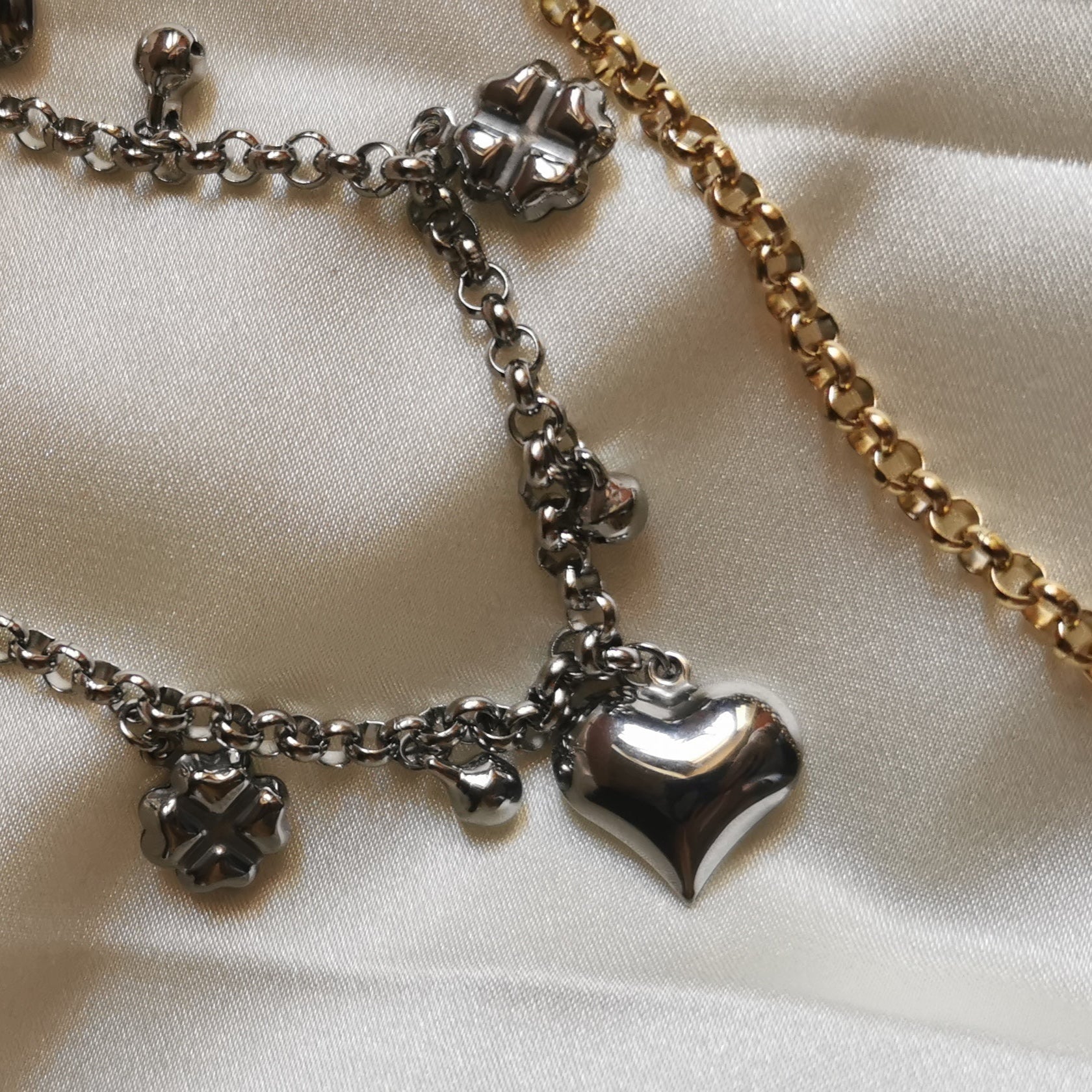 COLLANA CUORI CHARM CAMPANELLINO