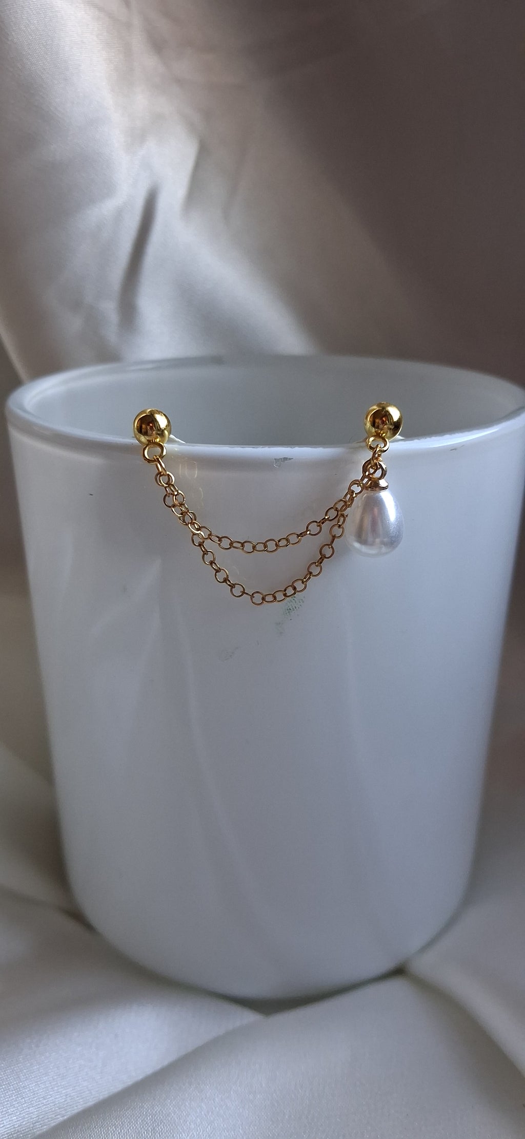 Orecchino Singolo Double Pearl