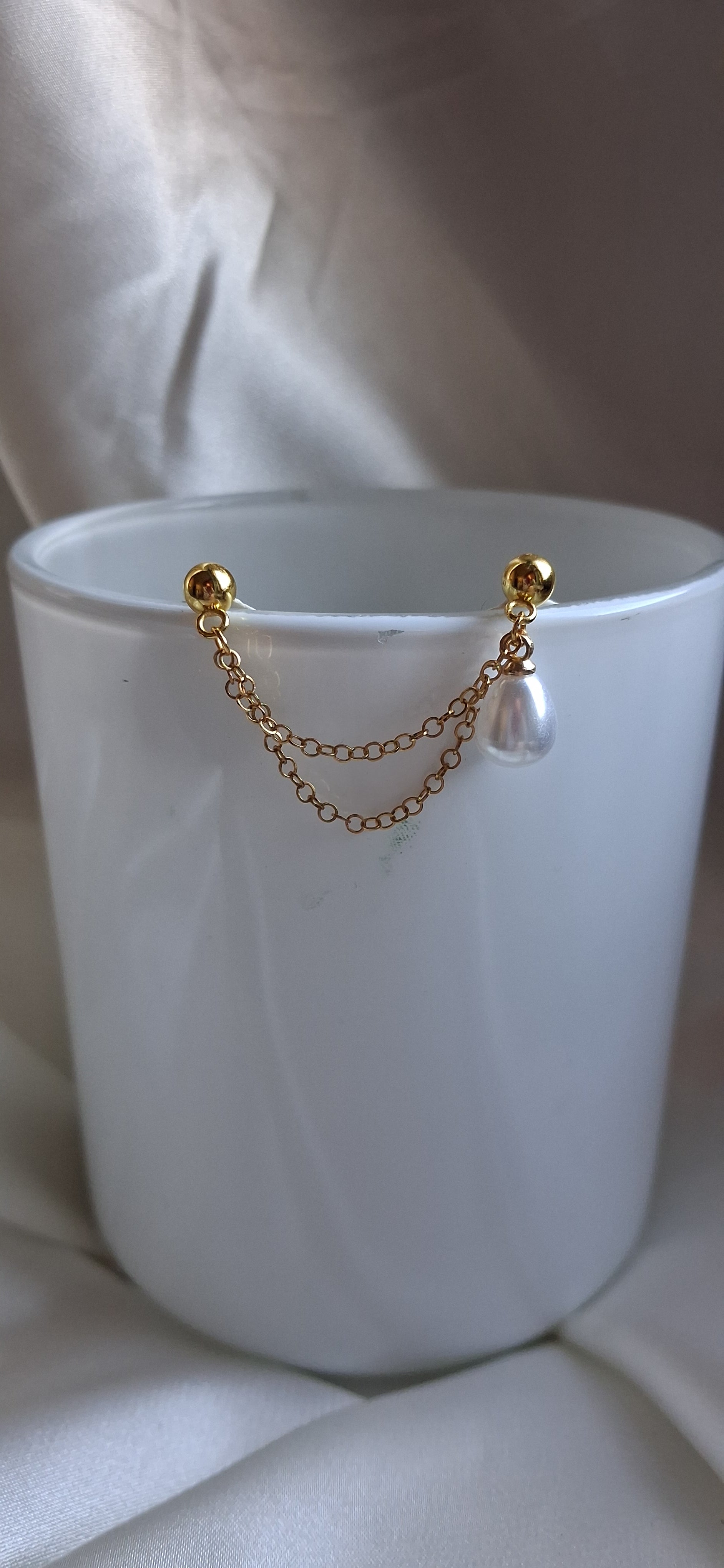 Orecchino Singolo Double Pearl