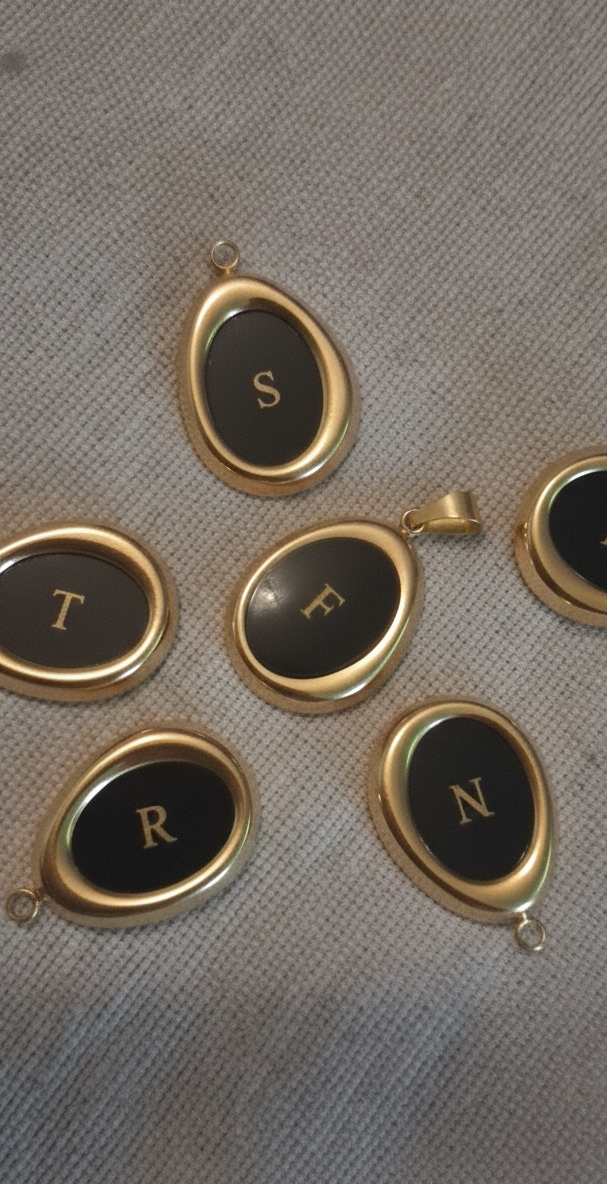 Ciondolo con iniziale Black o White