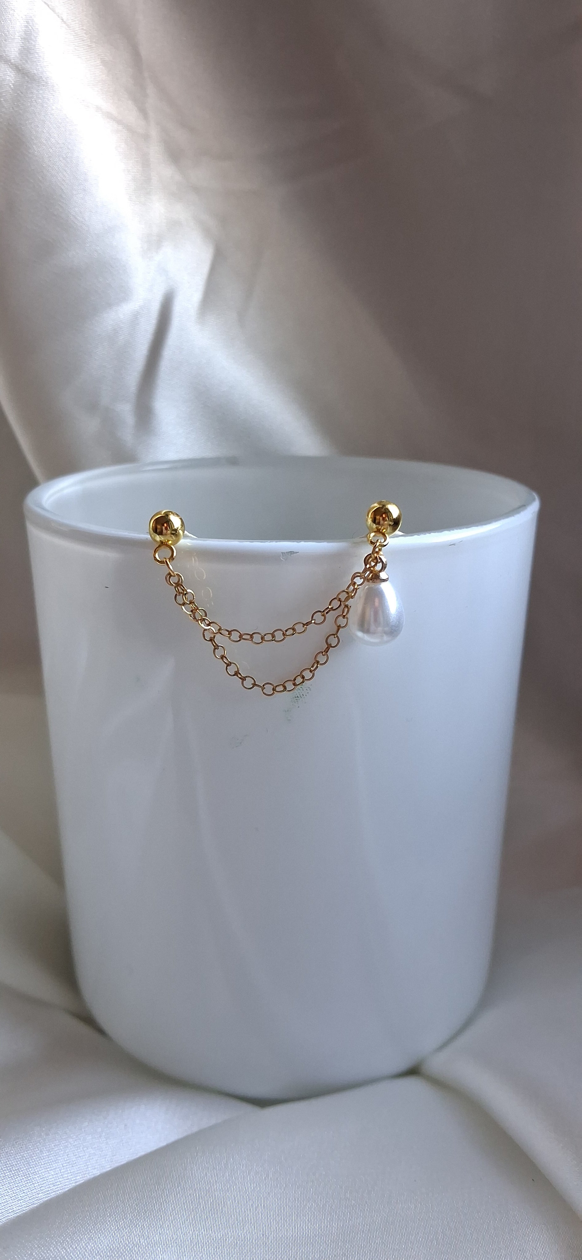 Orecchino Singolo Double Pearl